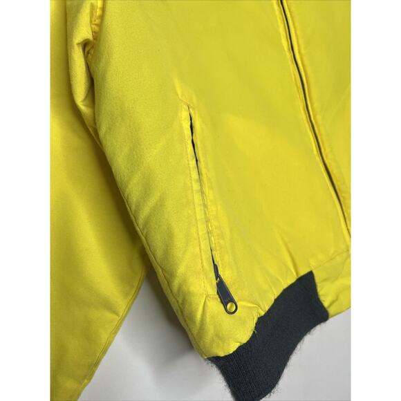Vintage 80s Woolrich Woman Fleece Lined Yellow Warm Up Jacket Outdoor Medium? - Picture 3 of 10
